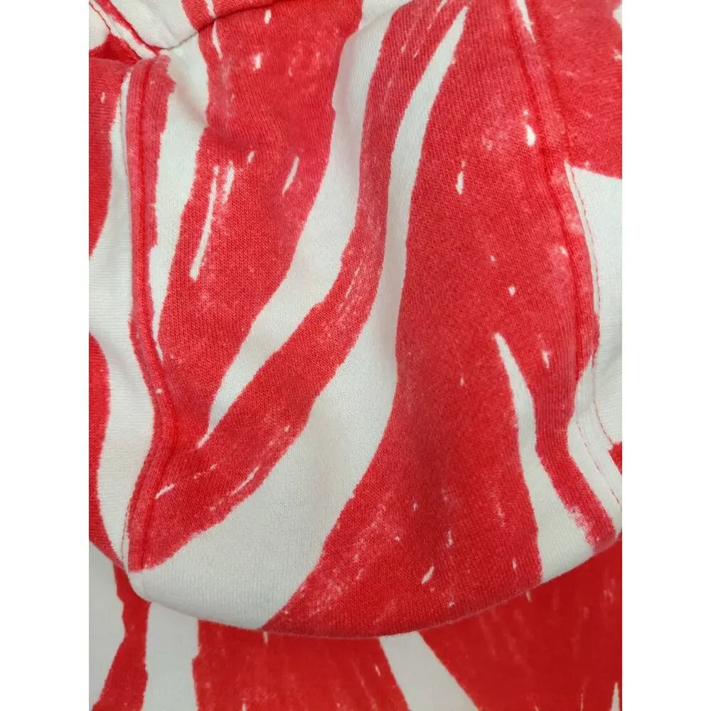Nike Sportswear Club Fleece All Over Print Swoosh Hoodie Red/White Sm Scribble
